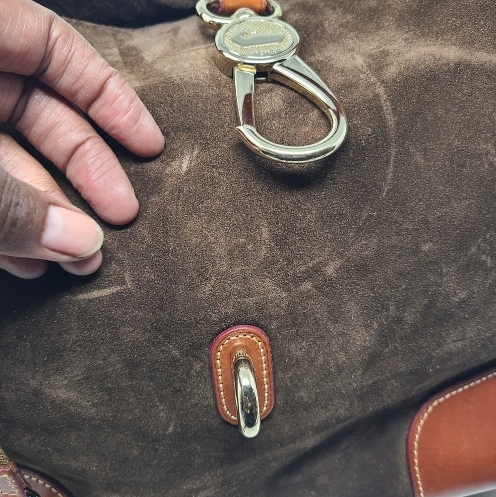 Dooney & Bourke | Large Vintage Chocolate Brown Suede Leather Handbag (One Size)